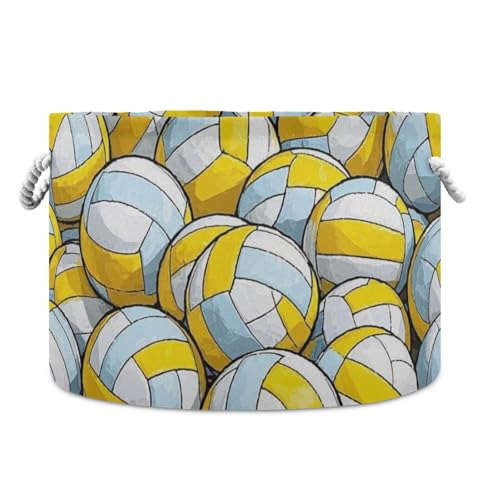 tplaotee Cartoon-Sport-Volleyball-Aufbewahrungskorb, faltbarer und wasserdichter Wäschekorb mit stabilem Griff, Wannen, wichtige Aufbewahrung für Küchenhelfer von tplaotee