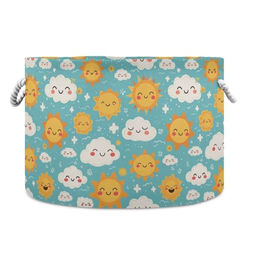 tplaotee Cartoon Sun and Cloud Partten Aufbewahrungskorb, zusammenklappbare und wasserdichte Aufbewahrungsbox mit stabilem Griff, für extra große Aufbewahrungskörbe für Zimmer, Heimkleidung tplaotee Cartoon Sun and Cloud Partten Aufbewahrungskorb, zusammenklappbare und wasserdichte Aufbewahrungsbox mit stabilem Griff, für extra große Aufbewahrungskörbe für Zimmer, Heimkleidung von tplaotee