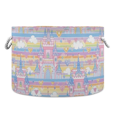 tplaotee Castle Princess Cartoon-Aufbewahrungskorb, zusammenklappbar und wasserdicht, Speisekammerkörbe mit stabilem Griff, Dekorar-Mülleimer für Zuhause, Speisekammer, Wohnmobil tplaotee Castle Princess Cartoon-Aufbewahrungskorb, zusammenklappbar und wasserdicht, Speisekammerkörbe mit stabilem Griff, Dekorar-Mülleimer für Zuhause, Speisekammer, Wohnmobil von tplaotee