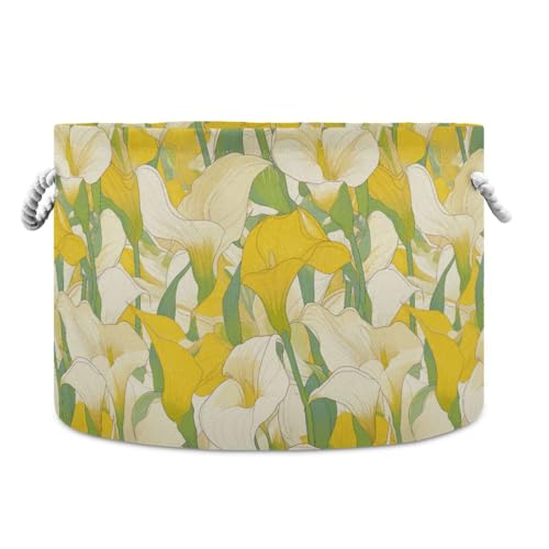 tplaotee Chic Calla Lily Aufbewahrungskorb, faltbar, wasserdicht, dekorative Körbe mit stabilem Griff, 95 qt Aufbewahrungskörbe für Regal, Büroblatt tplaotee Chic Calla Lily Aufbewahrungskorb, faltbar, wasserdicht, dekorative Körbe mit stabilem Griff, 95 qt Aufbewahrungskörbe für Regal, Büroblatt von tplaotee
