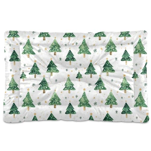 tplaotee Christmas Safari Trees Hunde- und Katzenbett, waschbar, weich, rutschfest, für große, mittelgroße und kleine Hunde, 91,4 x 61 cm, Grün von tplaotee