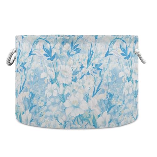 tplaotee Eleganter Aufbewahrungskorb mit Blumenmuster, zusammenklappbar und wasserdicht, mit stabilem Griff, für den Außenbereich, für Regale, Schrankbögen, Hellblau tplaotee Eleganter Aufbewahrungskorb mit Blumenmuster, zusammenklappbar und wasserdicht, mit stabilem Griff, für den Außenbereich, für Regale, Schrankbögen, Hellblau von tplaotee