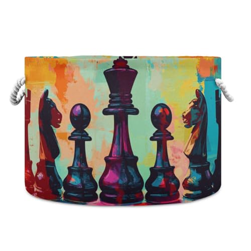tplaotee Farbenfrohes Schach-Set für Gouache-Malerei, Aufbewahrungskorb, zusammenklappbar und wasserdicht, Wäschekorb mit stabilem Griff, großer Stauraum für Regal, Schreibtisch, Kinder tplaotee Farbenfrohes Schach-Set für Gouache-Malerei, Aufbewahrungskorb, zusammenklappbar und wasserdicht, Wäschekorb mit stabilem Griff, großer Stauraum für Regal, Schreibtisch, Kinder von tplaotee