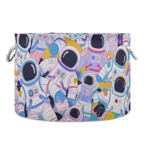 tplaotee Farbiger Cartoon-Aufbewahrungskorb mit niedlichem Astronauten-Design, zusammenklappbar und wasserdicht, mit stabilem Griff, Aufbewahrungsbehälter für Regale, Schreibtisch-Bettwäsche tplaotee Farbiger Cartoon-Aufbewahrungskorb mit niedlichem Astronauten-Design, zusammenklappbar und wasserdicht, mit stabilem Griff, Aufbewahrungsbehälter für Regale, Schreibtisch-Bettwäsche von tplaotee