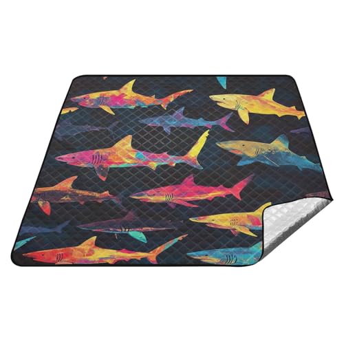 tplaotee Fisch-Meer-Silhouetten, bunt, wasserdicht, Parkdecke, tragbar, Strand, Wandern, Decke für Gras, Paare, Geschenk, Tapeten, Para, Picknick, Vintage tplaotee Fisch-Meer-Silhouetten, bunt, wasserdicht, Parkdecke, tragbar, Strand, Wandern, Decke für Gras, Paare, Geschenk, Tapeten, Para, Picknick, Vintage von tplaotee