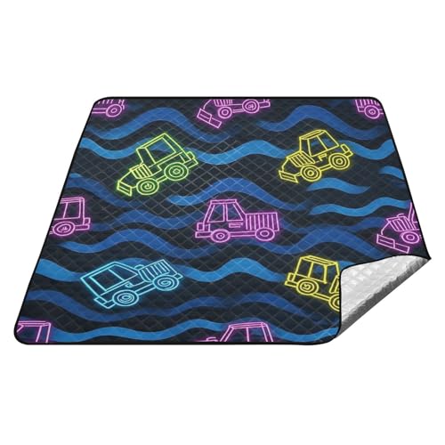 tplaotee Fluoreszierendes technisches Fahrzeug, bunt, wasserdicht, Campingdecke, wasserabweisend, Rasen, tragbare Picknickdecke für Outdoor-Menschen, Frühlingsgeschenke, Cobijas, Para, Picknick tplaotee Fluoreszierendes technisches Fahrzeug, bunt, wasserdicht, Campingdecke, wasserabweisend, Rasen, tragbare Picknickdecke für Outdoor-Menschen, Frühlingsgeschenke, Cobijas, Para, Picknick von tplaotee