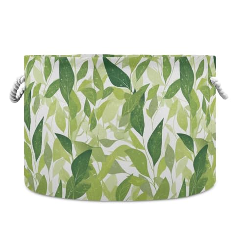 tplaotee Fresh Summer Green Leaves Aufbewahrungskorb, zusammenklappbar und wasserdicht, für Regale mit stabilem Griff, Aufbewahrungskorb für Schrank, Küche tplaotee Fresh Summer Green Leaves Aufbewahrungskorb, zusammenklappbar und wasserdicht, für Regale mit stabilem Griff, Aufbewahrungskorb für Schrank, Küche von tplaotee