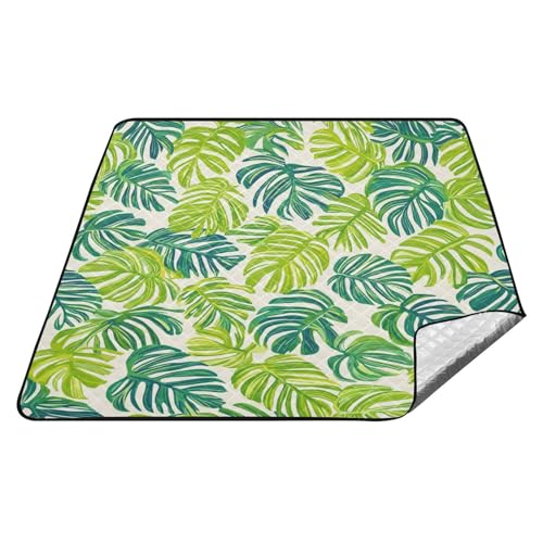 tplaotee Green Monstera Deliciosa wasserdichte Stranddecke, tragbar, für Park, Reisen, Picknickdecke für Gras, Sommergeschenk, Colchoneta Para, Picknick tplaotee Green Monstera Deliciosa wasserdichte Stranddecke, tragbar, für Park, Reisen, Picknickdecke für Gras, Sommergeschenk, Colchoneta Para, Picknick von tplaotee