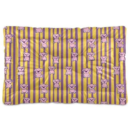 tplaotee Haustierbett, waschbar, rutschfest, weich, bequem, für mittelgroße und große Hunde, 91,4 x 61 cm, Rosa Welpen, Gelb / Lila tplaotee Haustierbett, waschbar, rutschfest, weich, bequem, für mittelgroße und große Hunde, 91,4 x 61 cm, Rosa Welpen, Gelb / Lila von tplaotee