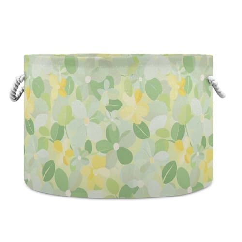 tplaotee Milde und frische Blumen-Aufbewahrungskörbe, Zitronengelb, Hellgrün, zusammenklappbar und wasserdicht, Stoffkörbe mit stabilem Griff, runde Bastelaufbewahrung für Büroutensilien tplaotee Milde und frische Blumen-Aufbewahrungskörbe, Zitronengelb, Hellgrün, zusammenklappbar und wasserdicht, Stoffkörbe mit stabilem Griff, runde Bastelaufbewahrung für Büroutensilien von tplaotee