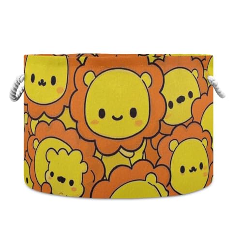 tplaotee Niedlicher Aufbewahrungskorb mit Cartoon-Kuh-Löwen-Design, zusammenklappbar und wasserdicht, dekorative Körbe mit stabilem Griff, extra große Aufbewahrungskörbe für Büro- und Zimmer tplaotee Niedlicher Aufbewahrungskorb mit Cartoon-Kuh-Löwen-Design, zusammenklappbar und wasserdicht, dekorative Körbe mit stabilem Griff, extra große Aufbewahrungskörbe für Büro- und Zimmer von tplaotee
