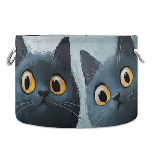 tplaotee Niedlicher Chartreux Katzen-Aufbewahrungskorb, faltbar und wasserdicht, mit stabilem Griff, niedlicher Aufbewahrungskorb für Küche, Schreibtisch, Werkzeug von tplaotee