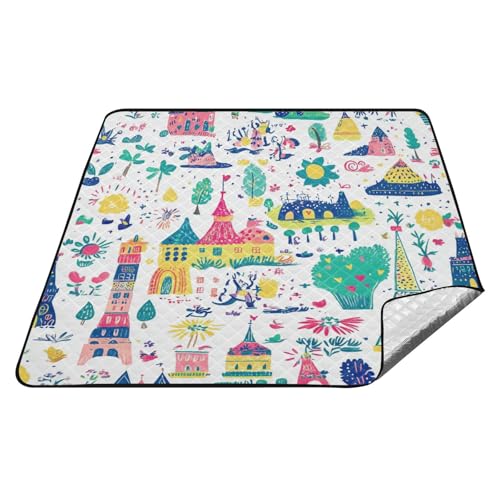 tplaotee Paris Castel Kinder-Picknickdecke, wasserdicht, für Wandern, Camping, Bodenmatte für Familie, Frühlingsgeschenke, Picknickdecke tplaotee Paris Castel Kinder-Picknickdecke, wasserdicht, für Wandern, Camping, Bodenmatte für Familie, Frühlingsgeschenke, Picknickdecke von tplaotee