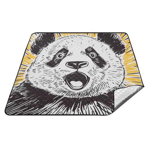 tplaotee Picknickkorb-Set mit niedlichem Panda-Motiv, wasserdicht, groß, für Reisen, Picknickdecke für Gras, Paare, Geschenk, Manta, Para, Picknick, Extra von tplaotee