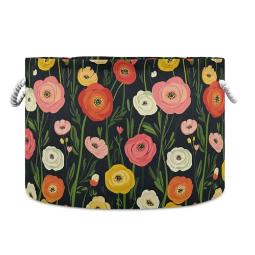 tplaotee Ranunculus Aufbewahrungskorb mit floralem Landhausstil, Cartoon-Design, zusammenklappbar und wasserdicht, Körbe und Aufbewahrungsboxen mit stabilem Griff, mittlere Aufbewahrungskörbe für tplaotee Ranunculus Aufbewahrungskorb mit floralem Landhausstil, Cartoon-Design, zusammenklappbar und wasserdicht, Körbe und Aufbewahrungsboxen mit stabilem Griff, mittlere Aufbewahrungskörbe für von tplaotee