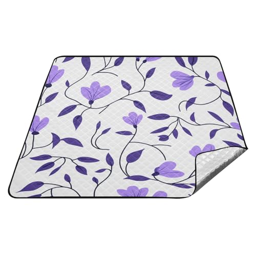 tplaotee Rattan-Blättermatte mit violetten Blumen, wasserdicht, Strand-Essentials, große Wander-Gartenmatte für Damen, 30er-Jahre, Frühlingsgeschenke, Tapete, Para, Picknick tplaotee Rattan-Blättermatte mit violetten Blumen, wasserdicht, Strand-Essentials, große Wander-Gartenmatte für Damen, 30er-Jahre, Frühlingsgeschenke, Tapete, Para, Picknick von tplaotee