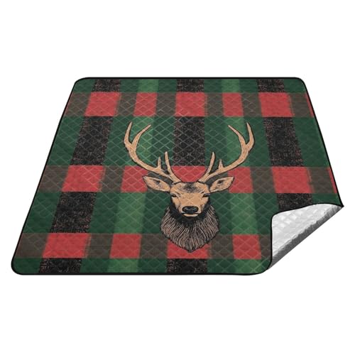 tplaotee Red Greend Eer wasserdichter Picknickkorb, wasserabweisend, Strand-Camp-Teppich für Damen, 30er-Jahre-Paare, Geschenk, Manta, Parque von tplaotee