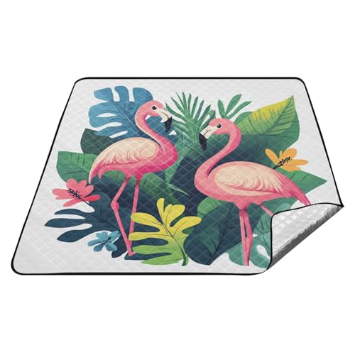 tplaotee Regenwald-Flamingo-Blatt, weiß, wasserdicht, Parkdecke, wasserabweisend, Camping, Party, Strand, Picknickdecke für Damen, 30er-Jahre, Frühlingsgeschenke, Cobija para el parque tplaotee Regenwald-Flamingo-Blatt, weiß, wasserdicht, Parkdecke, wasserabweisend, Camping, Party, Strand, Picknickdecke für Damen, 30er-Jahre, Frühlingsgeschenke, Cobija para el parque von tplaotee