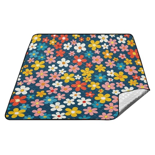 tplaotee Retro blaue Blume Landhausstil wasserdicht Strand Notwendigkeiten tragbar Outdoor Party Picknick Zubehör Outdoor für Outdoor Frauen Frühling Geschenke Manta Para Picknick Extra von tplaotee