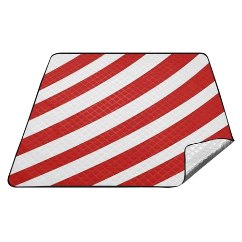 tplaotee Rot-weiße schräge Streifen, wasserdicht, verstaubar, groß, Strand, tragbare Spielmatte für draußen, Damen, Sommergeschenk, Teppich, Para, Picknick tplaotee Rot-weiße schräge Streifen, wasserdicht, verstaubar, groß, Strand, tragbare Spielmatte für draußen, Damen, Sommergeschenk, Teppich, Para, Picknick von tplaotee