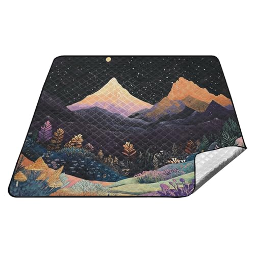 tplaotee Schwarze Berg-Illustrationskunst, wasserdicht, Parkdecke, tragbar, Party, Outdoor, Camping-Matte für Erwachsene, Sommer-Geschenk, Matte für Picknick tplaotee Schwarze Berg-Illustrationskunst, wasserdicht, Parkdecke, tragbar, Party, Outdoor, Camping-Matte für Erwachsene, Sommer-Geschenk, Matte für Picknick von tplaotee