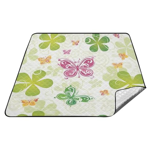 tplaotee St Green Boho-Decke mit Schmetterlingen, wasserdicht, für den Strand, tragbar, Picknickdecke für Gras, Sommergeschenk, Manta, undurchlässig für Picknick tplaotee St Green Boho-Decke mit Schmetterlingen, wasserdicht, für den Strand, tragbar, Picknickdecke für Gras, Sommergeschenk, Manta, undurchlässig für Picknick von tplaotee