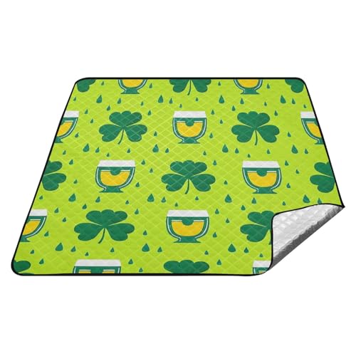 tplaotee St. Patrick's Clover Grüne Regentropfen wasserdichte Stranddecken XXL Gras Picknickdecken groß für Frauen 30er Jahre Picknickartikel Cobija Para Picknick tplaotee St. Patrick's Clover Grüne Regentropfen wasserdichte Stranddecken XXL Gras Picknickdecken groß für Frauen 30er Jahre Picknickartikel Cobija Para Picknick von tplaotee