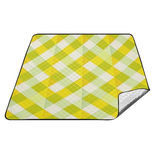 tplaotee Stranddecke, Rautenmuster, wasserdicht, Strandzubehör, tragbar, Gras, große Stranddecke für Erwachsene, Paare, Geschenk, für Picknicks, Gelb / Grün tplaotee Stranddecke, Rautenmuster, wasserdicht, Strandzubehör, tragbar, Gras, große Stranddecke für Erwachsene, Paare, Geschenk, für Picknicks, Gelb / Grün von tplaotee