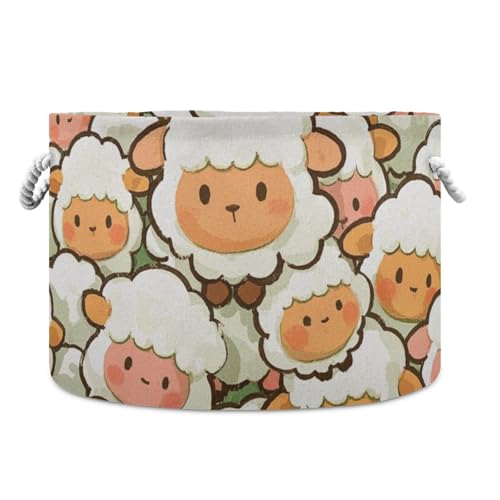 tplaotee Süßer Cartoon-Schaf-Aufbewahrungskorb, zusammenklappbar und wasserdicht, mit stabilen Grifftaschen, dekorative Aufbewahrung für Speisekammer, Regal, Kinder tplaotee Süßer Cartoon-Schaf-Aufbewahrungskorb, zusammenklappbar und wasserdicht, mit stabilen Grifftaschen, dekorative Aufbewahrung für Speisekammer, Regal, Kinder von tplaotee
