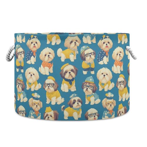 tplaotee Süßer blauer Aufbewahrungskorb mit Cartoon-Hunden, zusammenklappbar und wasserdicht, mit stabilem Griff, Aufbewahrungskörbe für Büro, Regal, Bettwäsche tplaotee Süßer blauer Aufbewahrungskorb mit Cartoon-Hunden, zusammenklappbar und wasserdicht, mit stabilem Griff, Aufbewahrungskörbe für Büro, Regal, Bettwäsche von tplaotee
