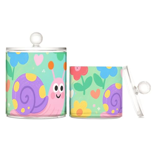 tplaotee Süßigkeiten-Organizer mit süßer Schnecke und Blumen, bunt, transparent, Kunststoff, mit Deckel, Speisekammer, Essentials, Dekoration, Aufbewahrungsbehälter für Zahnseide, Büroklammern, 2 tplaotee Süßigkeiten-Organizer mit süßer Schnecke und Blumen, bunt, transparent, Kunststoff, mit Deckel, Speisekammer, Essentials, Dekoration, Aufbewahrungsbehälter für Zahnseide, Büroklammern, 2 von tplaotee