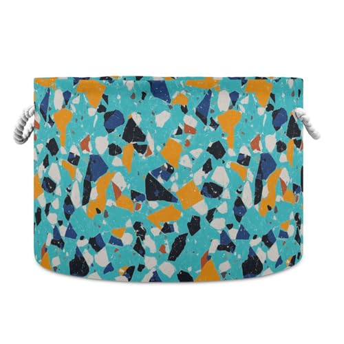 tplaotee Terrazzo Pattern Glory Blue Aufbewahrungskorb, faltbare und wasserdichte Körbe für Regale mit stabilem Griff, Wannen, Regalkörbe für Speisekammer, Regal, Schuhe tplaotee Terrazzo Pattern Glory Blue Aufbewahrungskorb, faltbare und wasserdichte Körbe für Regale mit stabilem Griff, Wannen, Regalkörbe für Speisekammer, Regal, Schuhe von tplaotee