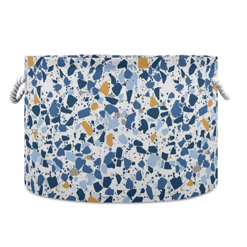 tplaotee Terrazzo Pattern Glory Blue storage basket collapsible and waterproof clothes storage basket with sturdy handle bag camping storage bins for garage pantry toys tplaotee Terrazzo Pattern Glory Blue storage basket collapsible and waterproof clothes storage basket with sturdy handle bag camping storage bins for garage pantry toys von tplaotee