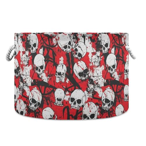 tplaotee Totenkopf-Aufbewahrungskorb, zusammenklappbar und wasserdicht, mit stabilem Griff, für Outdoor-Aufbewahrung für Regal, Büro, Schuhe von tplaotee