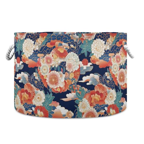 tplaotee Traditioneller japanischer Blumenkorb, faltbarer und wasserdichter Wäschekorb mit Griffen und stabilem Griff, Mini-Mülleimer für Schlafzimmer, Spielzeug, Aufbewahrung tplaotee Traditioneller japanischer Blumenkorb, faltbarer und wasserdichter Wäschekorb mit Griffen und stabilem Griff, Mini-Mülleimer für Schlafzimmer, Spielzeug, Aufbewahrung von tplaotee