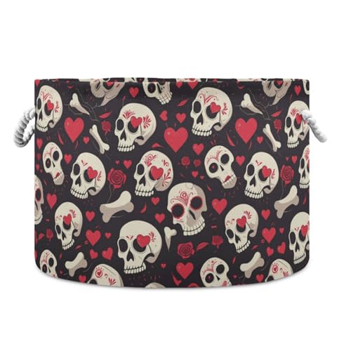 tplaotee Valentinstagskorb mit Totenkopf-Herz, zusammenklappbar und wasserdicht, mit stabilem Griff, Korb, Dekoration, Aufbewahrung für Bett- und Schlafzimmer-Bettwäsche tplaotee Valentinstagskorb mit Totenkopf-Herz, zusammenklappbar und wasserdicht, mit stabilem Griff, Korb, Dekoration, Aufbewahrung für Bett- und Schlafzimmer-Bettwäsche von tplaotee