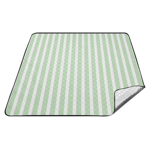 tplaotee Wasserdichte Campingdecke mit grünen und weißen Streifen, groß, für den Innenbereich, Picknickdecke, groß, für Outdoor-Menschen, Picknickartikel, Picknickartikel tplaotee Wasserdichte Campingdecke mit grünen und weißen Streifen, groß, für den Innenbereich, Picknickdecke, groß, für Outdoor-Menschen, Picknickartikel, Picknickartikel von tplaotee
