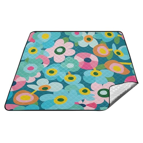 tplaotee Wasserdichte Outdoor-Decke mit bunten Blumen, Cartoon, wasserabweisend, Wandern, Rasen, Decke für Boden, Frühling, Geschenke, Mantas para dia de campo tplaotee Wasserdichte Outdoor-Decke mit bunten Blumen, Cartoon, wasserabweisend, Wandern, Rasen, Decke für Boden, Frühling, Geschenke, Mantas para dia de campo von tplaotee
