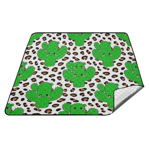 tplaotee Wasserdichte Picknickdecke mit Cartoon-Motiv und Kaktus-Leopardenmuster, faltbar, wasserabweisend, für Innenbereich, Park, wasserdicht, faltbar, für Damen, 30er-Jahre-Stil, Frühlingsgeschenk tplaotee Wasserdichte Picknickdecke mit Cartoon-Motiv und Kaktus-Leopardenmuster, faltbar, wasserabweisend, für Innenbereich, Park, wasserdicht, faltbar, für Damen, 30er-Jahre-Stil, Frühlingsgeschenk von tplaotee