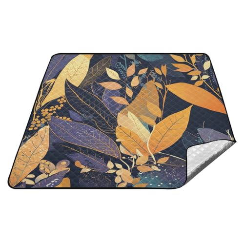 tplaotee Wasserdichte Picknickdecke mit buntem Blättermuster, für draußen, wasserabweisend, Wandern, tragbare Spielmatte für Outdoor-Menschen, Frühlingsgeschenke, Manta, Para, Hacer, Picknick von tplaotee