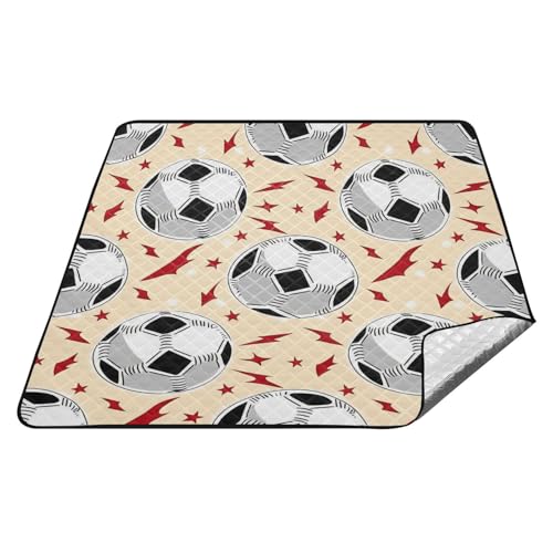 tplaotee Wasserdichte Picknickmatte mit Fußball-Motiv, wasserabweisend, für Rasen, Wandern, für Outdoor-Menschen, Konzertdecke, Manta de Picknick tplaotee Wasserdichte Picknickmatte mit Fußball-Motiv, wasserabweisend, für Rasen, Wandern, für Outdoor-Menschen, Konzertdecke, Manta de Picknick von tplaotee