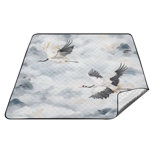 tplaotee Wasserdichter Camping-Picknick-Teppich im chinesischen Stil mit Kranichmotiv, groß, für Gras, Paare, Geschenk, Sabana, Para, Picknick tplaotee Wasserdichter Camping-Picknick-Teppich im chinesischen Stil mit Kranichmotiv, groß, für Gras, Paare, Geschenk, Sabana, Para, Picknick von tplaotee