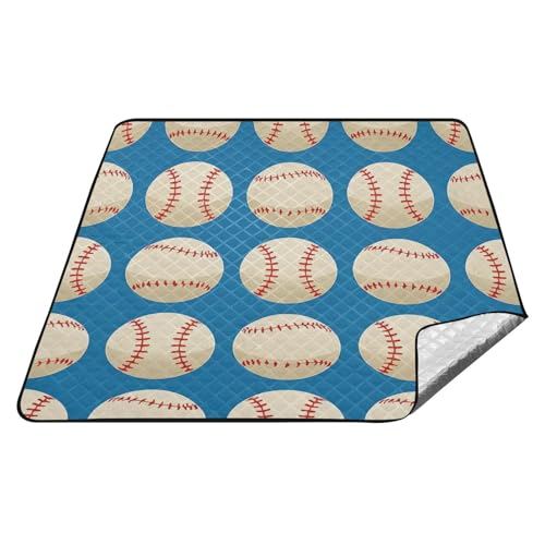 tplaotee Weiße Baseball-Decke, wasserdicht, Outdoor-Picknickdecke, XXL, große Stranddecke für Erwachsene, Frühlingsgeschenke, Tapete Para von tplaotee