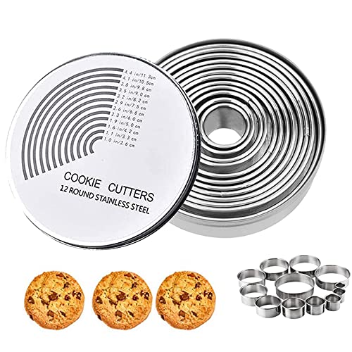 12 Stück Donut Ausstecher, Ausstecher Rund, Ausstechformen, Ringe Edelstahl Kreis Keksausstecher Fondant Ausstecher Set, Ausstecher Rund Zum Backen Von Teig GebäCk Keksformen 12 Stück Donut Ausstecher, Ausstecher Rund, Ausstechformen, Ringe Edelstahl Kreis Keksausstecher Fondant Ausstecher Set, Ausstecher Rund Zum Backen Von Teig GebäCk Keksformen von trabag