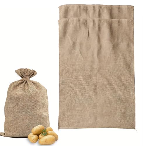 2 Pcs Jutesäcke groß, 60 x 100 cm Jute Pflanzenschutzsack, Kartoffelsack, Winterabdeckung für Pflanzen, Belastbar bis 50kg, für DIY, Einrichtung, Garten 2 Pcs Jutesäcke groß, 60 x 100 cm Jute Pflanzenschutzsack, Kartoffelsack, Winterabdeckung für Pflanzen, Belastbar bis 50kg, für DIY, Einrichtung, Garten von trabag