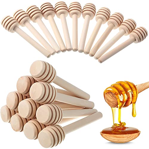 30 Stück Honiglöffel - Holz Honiglöffel Honigheber Honigspirale Honigstab 8cm, zum Rührstab Stick Sammeln von Honigsirup Melasse Kaffee Milch von trabag