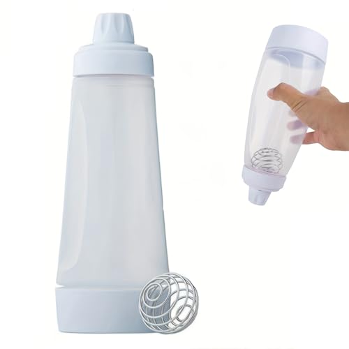 trabag Teigportionierer mit Skala, Teigdosierer für 1000 ml mit BlenderBall Schneebese, für Crepes, Poffertjes, Pfannkuchen, Waffeln, Muffins oder Donutteig (Weiß) von trabag