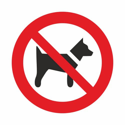 tradercat Aufkleber Hunde Verboten - 12x12cm - Warnaufkleber / Hinweisaufkleber für Innen und Aussen mit UV-Schutz-, Hinweis / Gefahr Schild – ISO7010 von tradercat