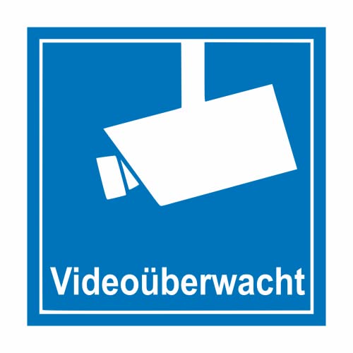 tradercat Aufkleber Videoüberwachung Sicherheit - 10 Stück - Warnaufkleber / Hinweisaufkleber für Innen und Aussen mit UV-Schutz-, Hinweis / Gefahr Schild – Digitaldruck (7,5x7,5cm) von tradercat