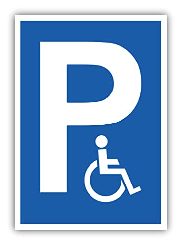 tradercat Behindertenparkplatz Schild Alu 3mm Alu-Dibond Schild Aluminiumverbundplatte mit UV-Schutz Parkplatz für behinderte Hinweisschilder Parkplatz behindert Warnzeichen (ALU | 30 x 21 cm) von tradercat